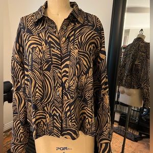 Banana Republic Zebra Print Button up